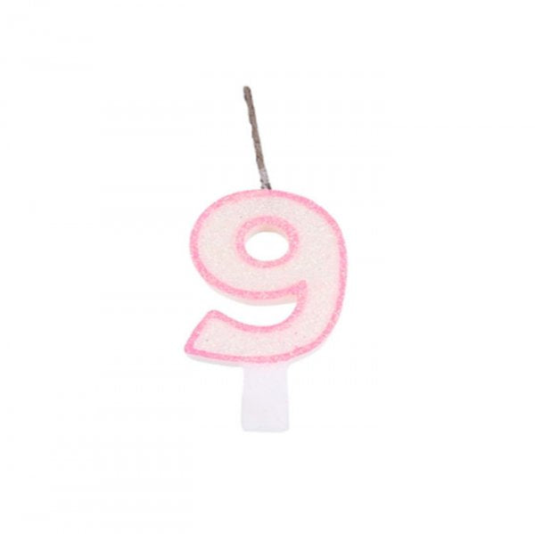 Vela Glitter Rosa N°9 - Festcolor