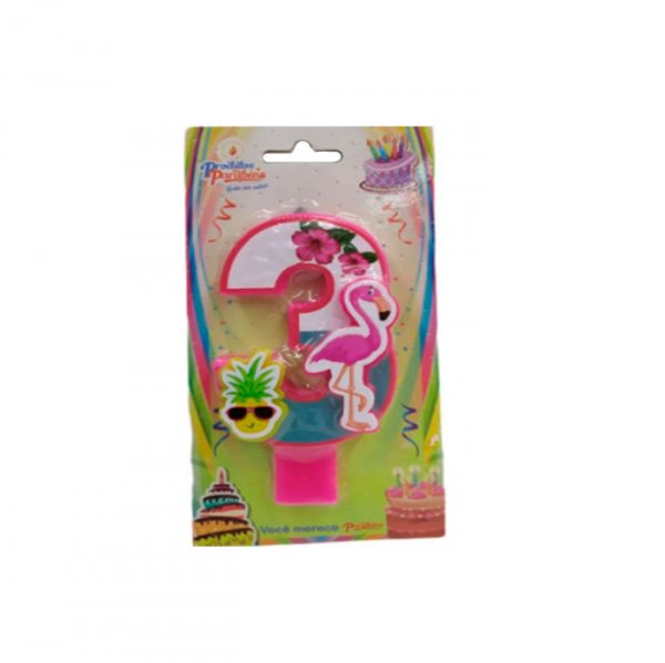 Vela De Aniversario Festa Tropical N°3 - Produtos Parabens