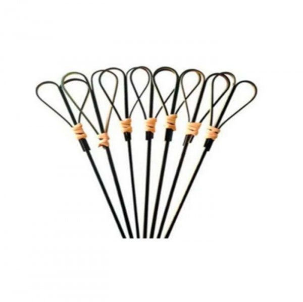 Palito Em Bambu P/Petisco Com Dec Laço Preto (20Un) 12Cm - Silver Festas