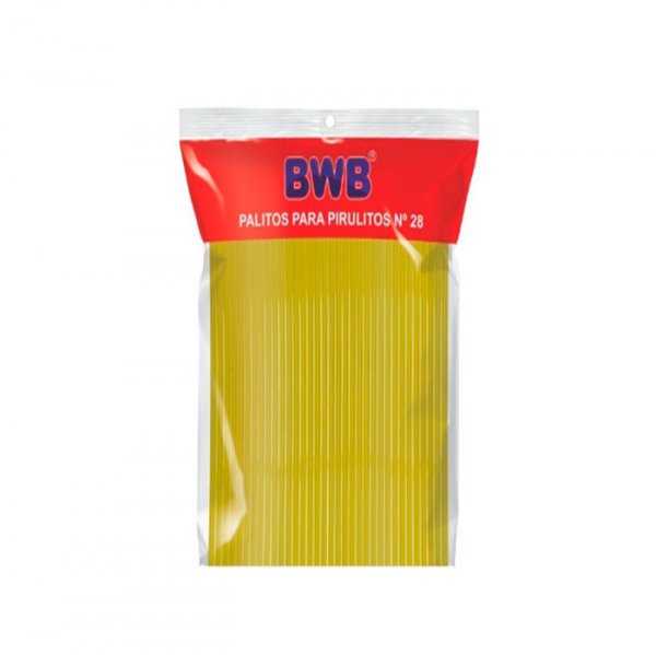 Palito Amarelo Para Pirulito Solido Neon (50Un) - Grande - Bwb Formas