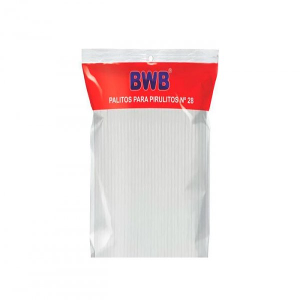 Palito Branco Para Pirulito Solido (50Un) - Grande - Bwb Formas