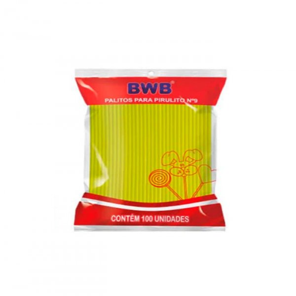 Palito Amarelo Para Pirulito Solido Neon (100Un) - Pequeno - Bwb Formas