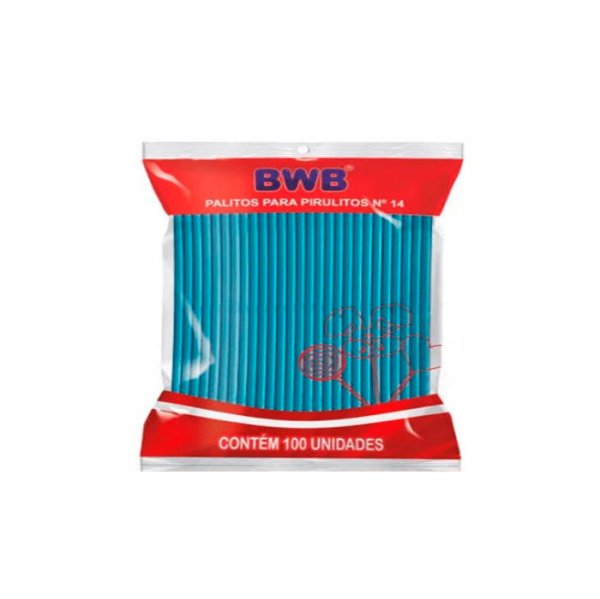 Palito Azul Para Pirulito Solido Pequeno ( 100un ) - Bwb Formas
