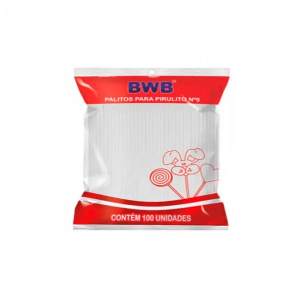 Palito Cristal Para Pirulito Solido (100Un) - Pequeno - Bwb Formas