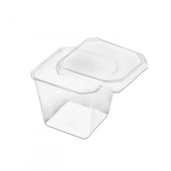 Pote Quadrado C/Tampa 250Ml (20Un) - Prafesta