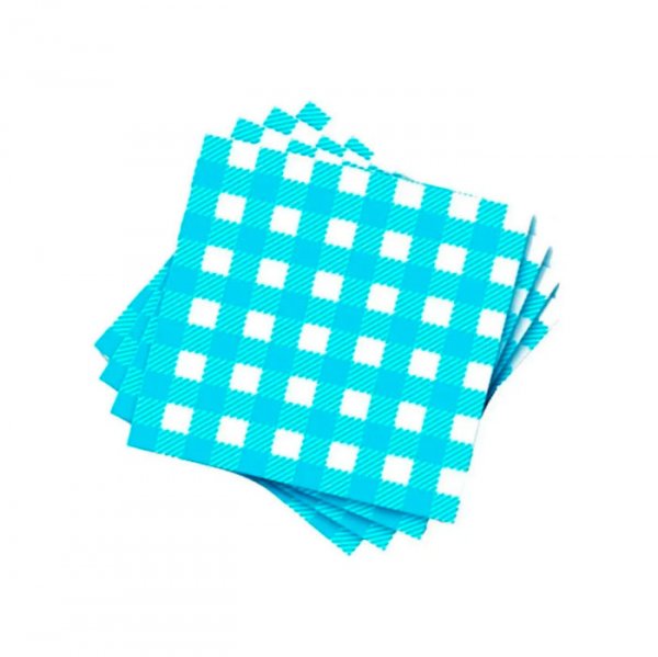Guardanapo Xadrez Azul Claro 30X31Cm (50Un) - Flip