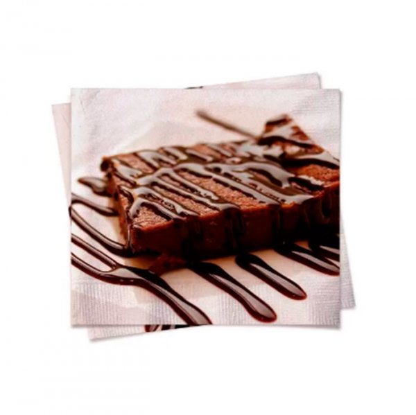 Guardanapo Bolo Chocolate 32X32 (20Un) - Cromius