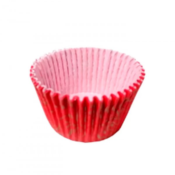 Forminha Cupcake Arabesco Vermelho Ouro (C/45Un) - Flip