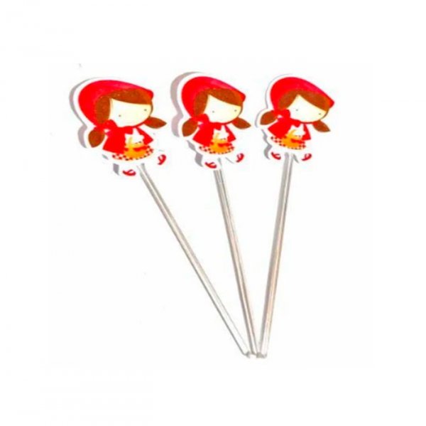 Palitos Decorativos Mod 1 Chapeuzinho Vermelho (C/10Un) - Image Fest