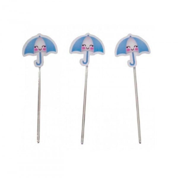 Palitos Decorativos Mod 12 Guarda Chuva Azul (C/10Un) - Image Fest