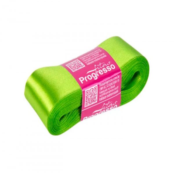 Fita Cetim N°9 Cor677 Verde Limão (38Mmx10M) - Fitas Progresso
