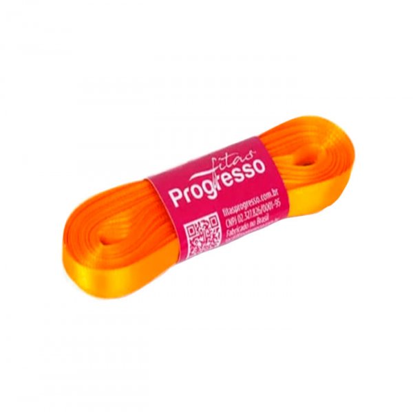Fita Cetim Simples Cf001 066 Laranja (10M) - Fitas Progresso