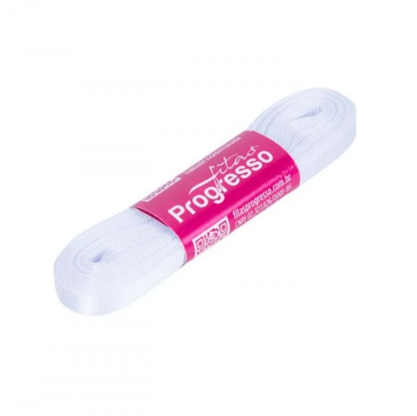 Fita Cetim Simples Cf001 201 Branco (10M) - Fitas Progresso