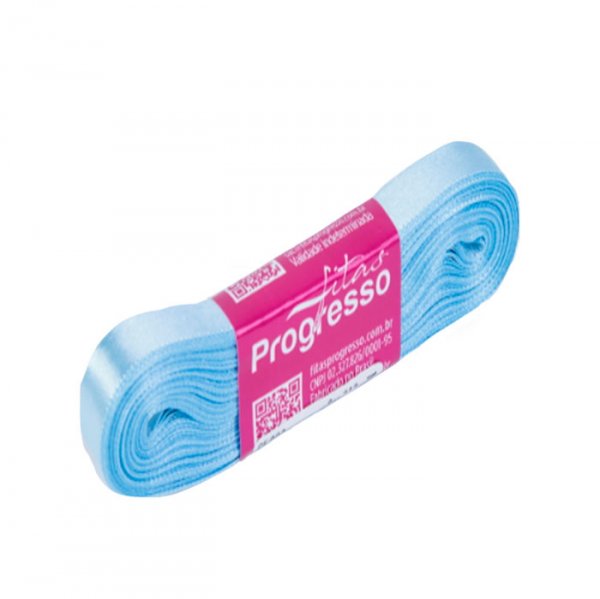 Fita Cetim Simples Cf005 246  Azul Bb (10M) - Fitas Progresso