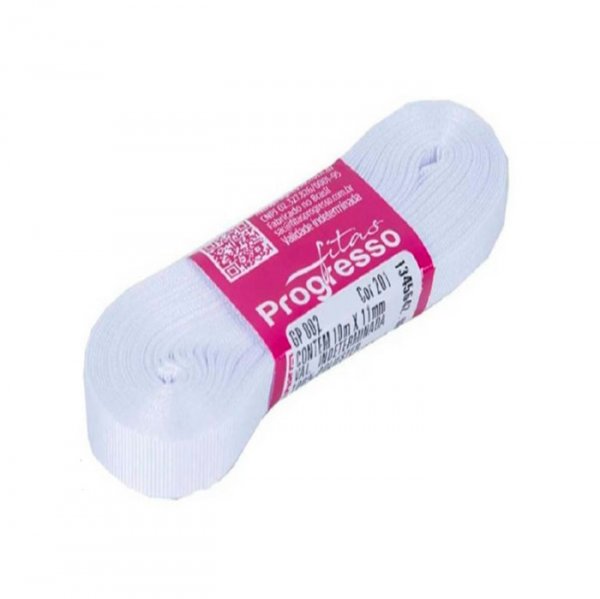 Fita Gorgurão Gp002 201 Branco (10M) - Fitas Progresso