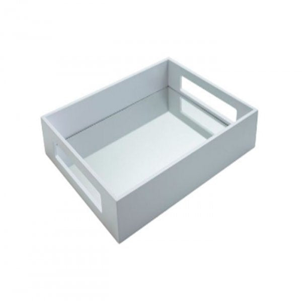 Bandeja Espelhada Retangular Branca - Lunne