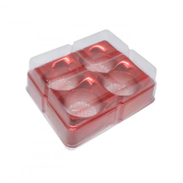 Candy Box Cores Metal Vermelho 4 Cavidades (10Un) - Flip