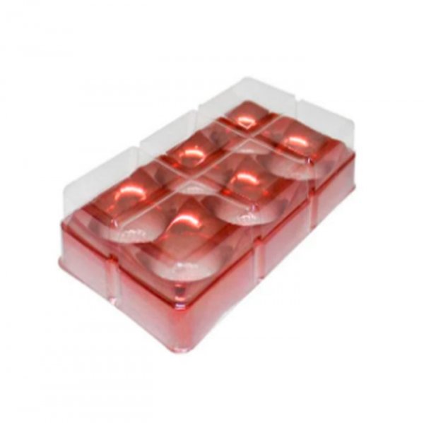 Candy Box Cores Metal Vermelho 6 Cavidades (10Un) - Flip