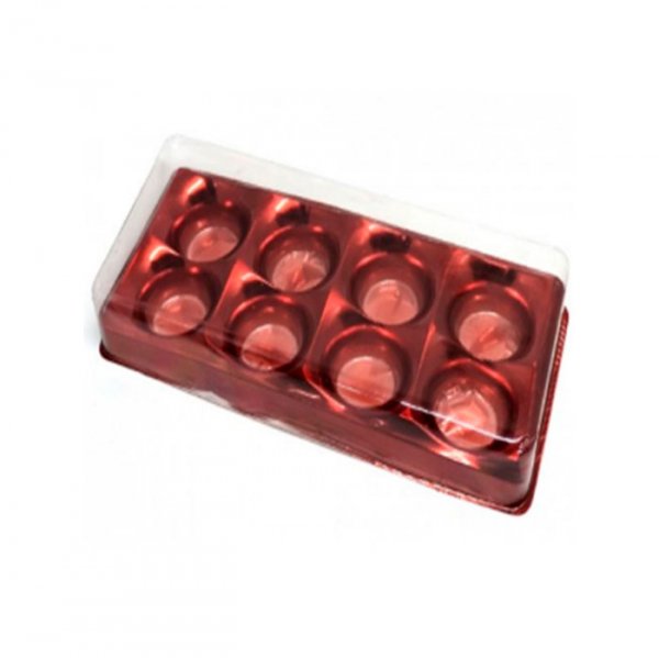 Candy Box Cores Metal Vermelho 8 Cavidades (10Un) - Flip