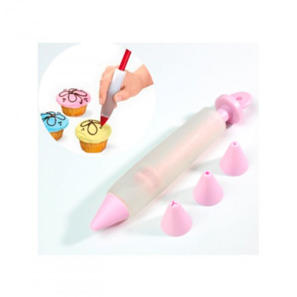 Caneta Culinaria Plastica Para Decorar (4Pc) - Confeitudo