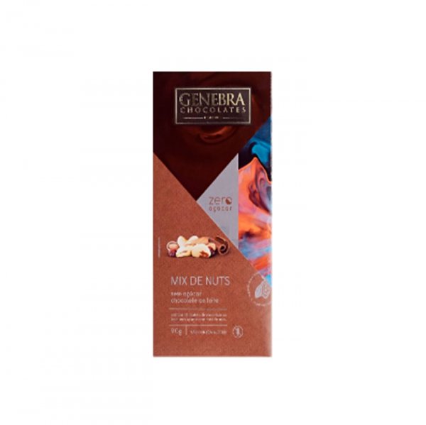 Chocolate Ao Leite Mix De Nuts Zero Açucar 90G - Genebra