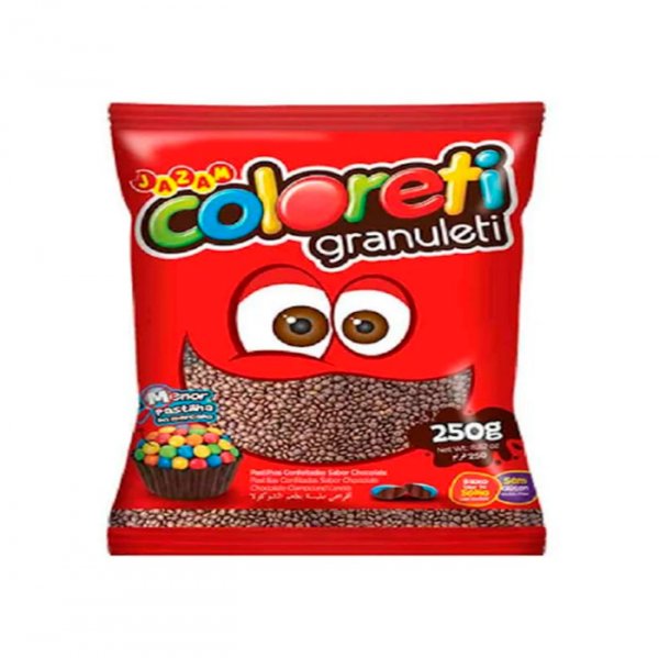 Pastilhas Confeitadas Coloreti Granuleti Marrom 250G - Jazam