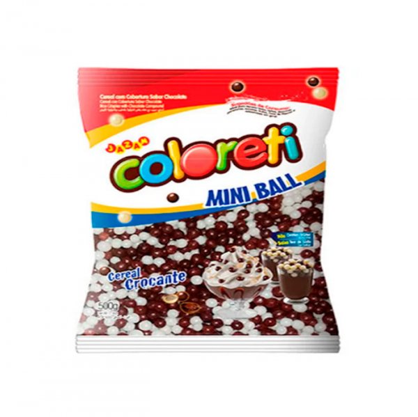 Confeito Cereal Crocante Com Cobertura De Chocolate 'Coloreti' Mini Ball Misto 500G - Jazam