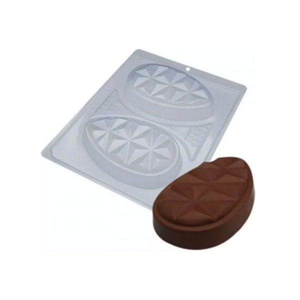 Forma Para Chocolate Ovo Diamantado Plano Pequeno (Fp171) - Crystal Forming