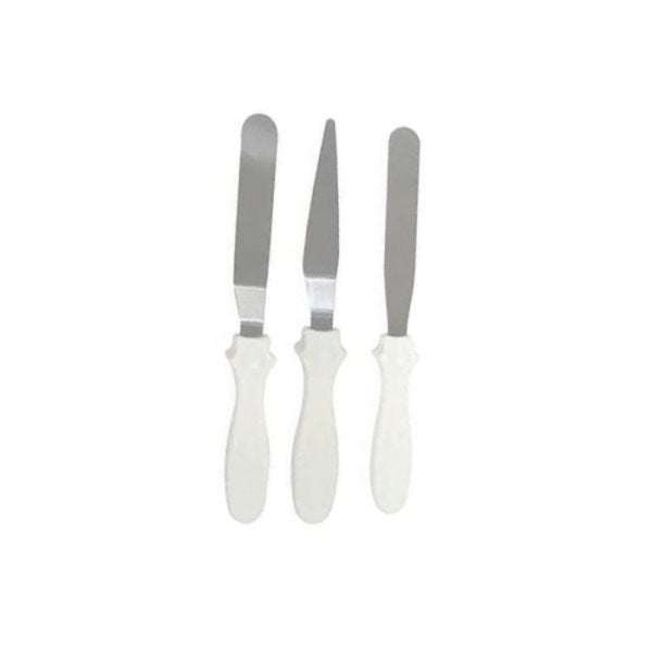 Espatula Confeiteiro Inox 3 Peças Branco - Solrac