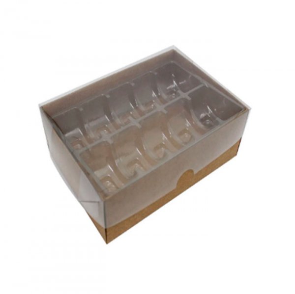 Caixa Para 10 Macarons Kraft 15X10,5X5Cm (5Un) - Yinpack