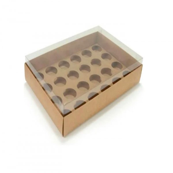 Caixa Para 24 Brigadeiros Kraft 25.5X18X4Cm (5Un) - Yinpack