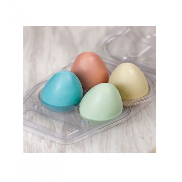 Embalagem para Chocolate para Ovo 4 Cavidades Transparente 35G (7439) - Crystal Forming