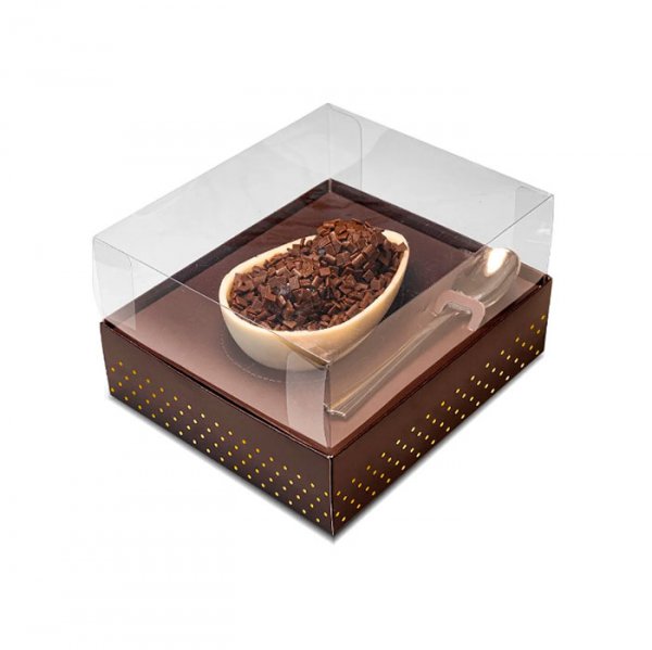 Caixa Ovo De Colher 2 Em 1 Marrom Poa 100/150G (5Un) - Sulformas