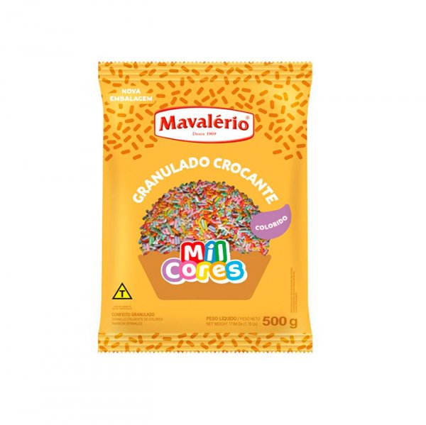 Granulado Mil Cores Crocante - Colorido - 500G - Mavalério