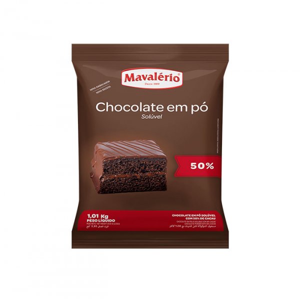 Chocolate em Pó Solúvel 50% Cacau - 1,01Kg - Mavalério