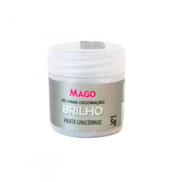 Pó Para Decoração Brilho - Prata Unicórnio  5G - Mago