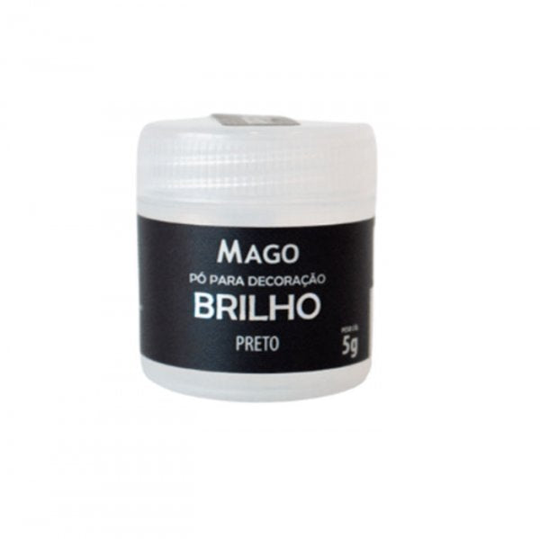 Pó Para Decoração Brilho - Preto 5G - Mago