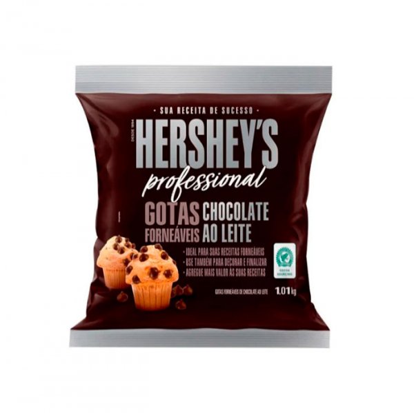 Gotas de Chocolate Forneáveis Ao Leite  - 1,01 Kg - Hershey's Professional