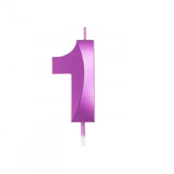 Vela Design Numero 1 Roxa - Silver Festas