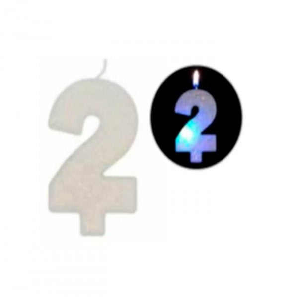 Vela Led Branca 2 - Silver Festas