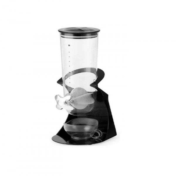 Dispenser de Cereais Redondo Com Base Preta 1,5L - Mimo Style