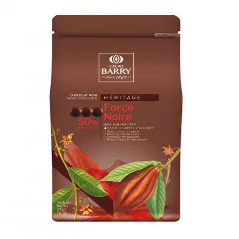 Chocolate Amargo 50% Cacau Force Noire - Gotas 5Kg - Cacao Barry