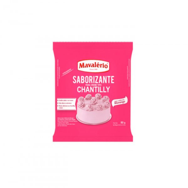 Pó Saborizante Chantilly Morango 80Gr - Mavalerio