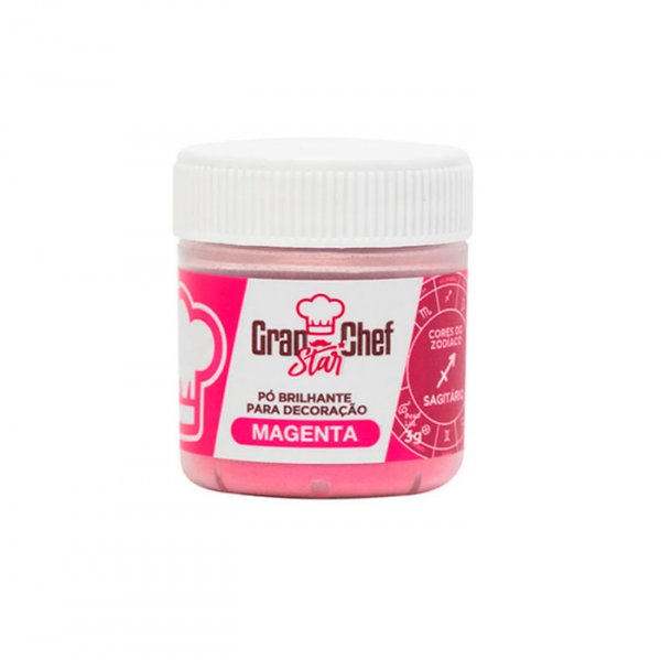 Pó Brilhante Para Decoração  Magenta Sagitário 3g - Gran Chef