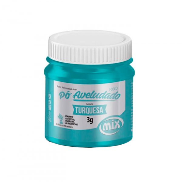 Corante Em Pó Aveludado Fosco Turquesa 3G - Mix