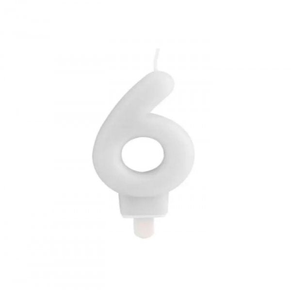 Vela Mb Festivela Número 6 Branco - Mundo Bizarro