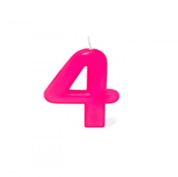 Vela Grande N°4 Rosa - Silver Festas