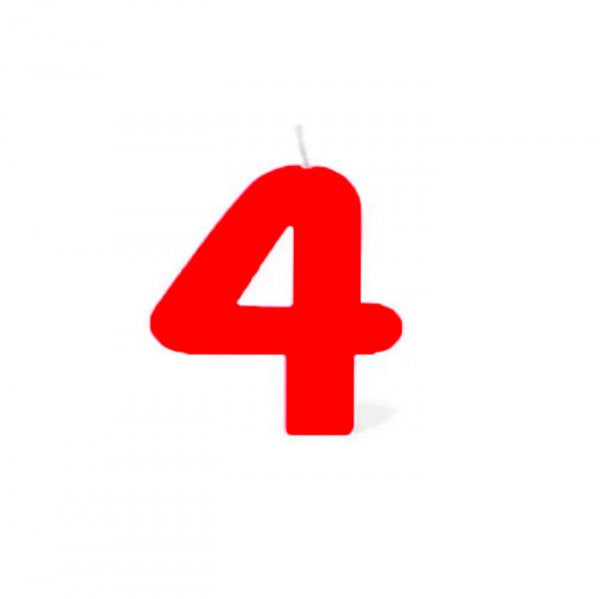 Vela Grande N°4 Vermelho - Silver Festas