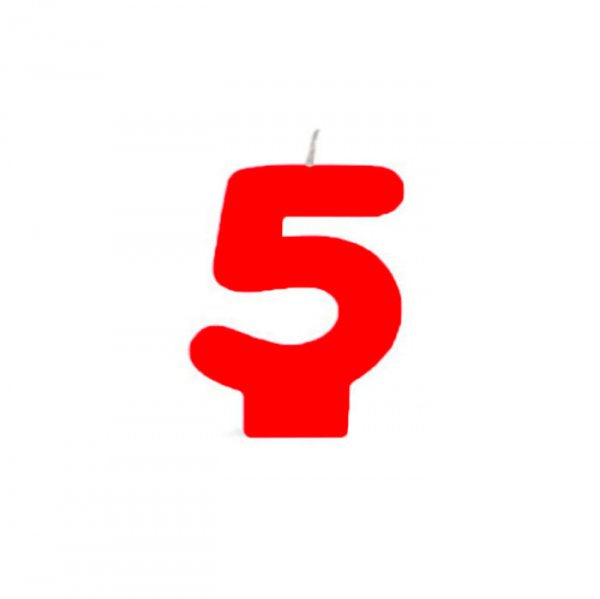 Vela Grande N°5 Vermelho - Silver Festas