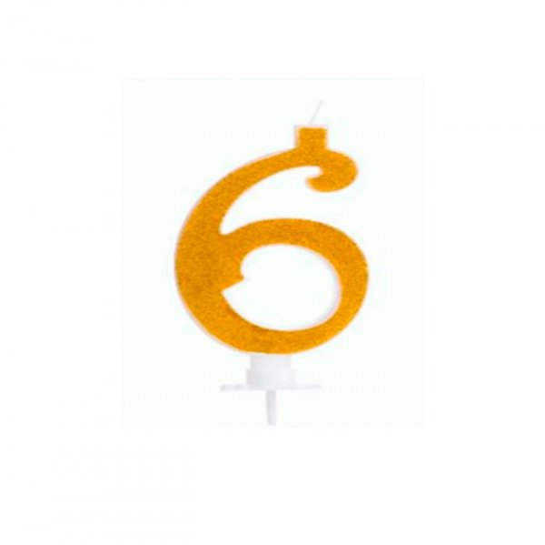 Vela Grande N°6 Dourado - Silver Festas